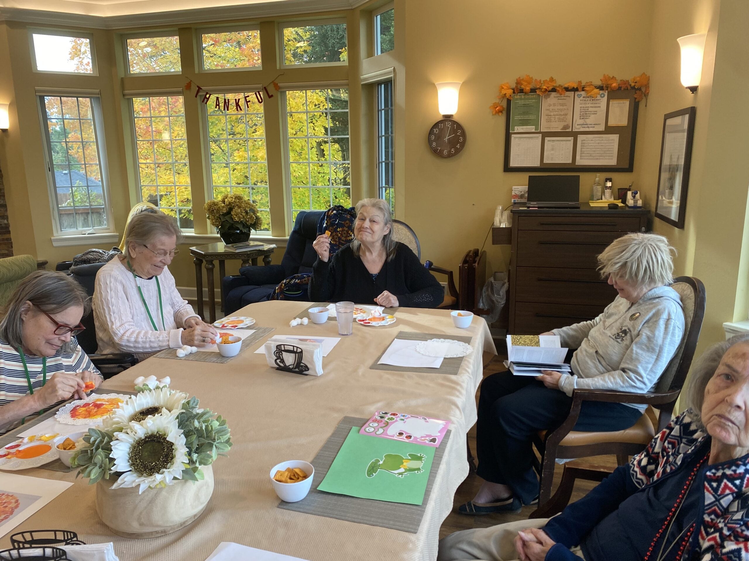 Longhouse residents and caregivers enjoying time together